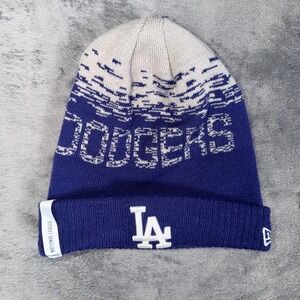 LA Dodgers New Era Beanie Knit Hat Authentic On-Field MLB Cuffed Winter Blue